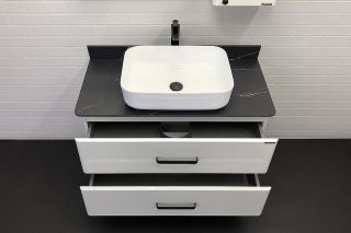 Тумба с раковиной Comforty Амстердам 95 00-00014001 подвесная Белая